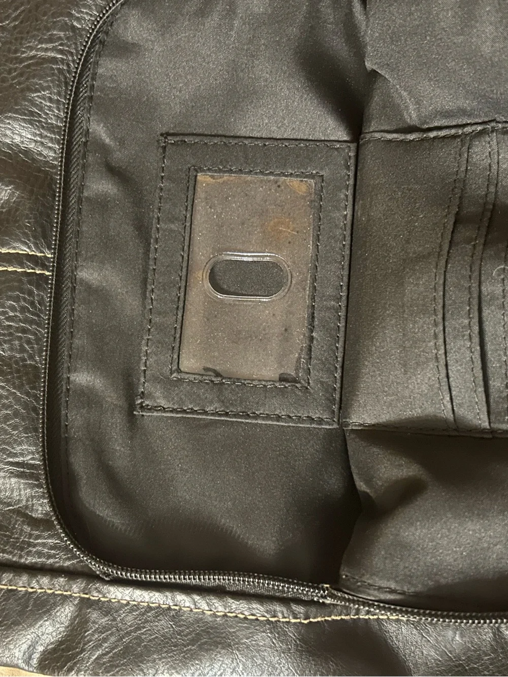 Relic Black Faux Leather Crossbody with Cream Stitching